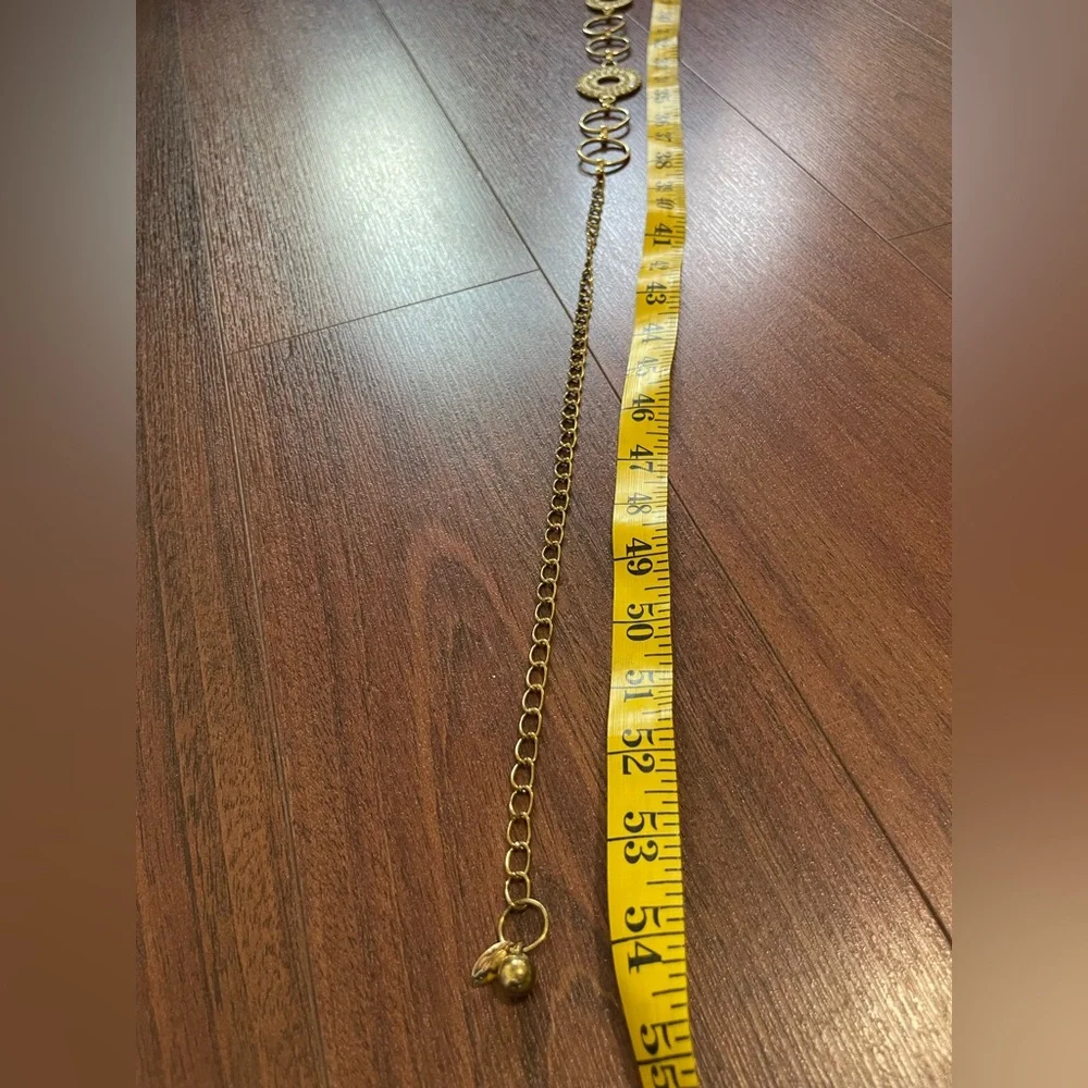 Amazing Vintage gold tone and rhinestone chain belt adjustable size